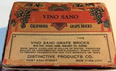 archeohistories's tweet photo. Rare brick that turned into Wine, saved the U.S. Wine Industry during Prohibition :

During chaotic days of Prohibition, wine producers, including those in the Inland Empire, were barred from producing most wine products. Some tried to keep their vineyards operating by offering a variety of legal products, such as grape juice and sacramental wines, but it was tough going.

The 3-inch by 4-inch grape bricks became popular in the late 1920s because federal laws did allow people to produce small amounts of wine for home use only. A grape brick is a dehydrated block of grape juice and pulp that was sold–quite legally–during Prohibition for people to make their own wine at home.

On the stained original box of the grape brick in the museum is the “warning” telling users NOT to use this to make alcohol. Beware, says the box, because the grape mixture in water will ferment in about 20 days. The box says if you wanted to “prevent fermentation, add 1/10 percent benzoate of soda.” There’s no evidence of a rush for benzoate of soda in those days. The box says the “juice” could also be used “for medicinal purposes,” though it advised checking with doctors first.

Informing consumers that using the grape brick for making alcohol was mostly illegal, the wording on the box also said the juice could be mixed with yeast and sugar to make different flavors, all with rather suggestive and familiar names: sherry, malaga, muscatel, rhine and burgundy, among others. 

There were some reports that the grape brick didn’t make very good wine. But for the desperate, it was any port (or maybe zinfandel) in a storm. Despite the seemingly sincere warnings on the box, it didn’t take long for the feds to figure out that the grape bricks were just a thinly veiled way to dance around the Volstead Act, whose rules regulated Prohibition.

As the sales of bricks gained popularity throughout the United States, local and federal officials continued to feel they ought to do something about them. Three Vine Sano salesmen were arrested in New York City in August 1931, while more than a hundred people were arrested in Los Angeles about the same time. But as the end to Prohibition loomed, the desire to prosecute waned, as did the need for grape bricks.

📷 : One of the few remaining grape bricks dating from 1930s, in their original box, displayed at the Ontario Museum of History & Art.

- Subscribe for Detailed Post -

#archaeohistories