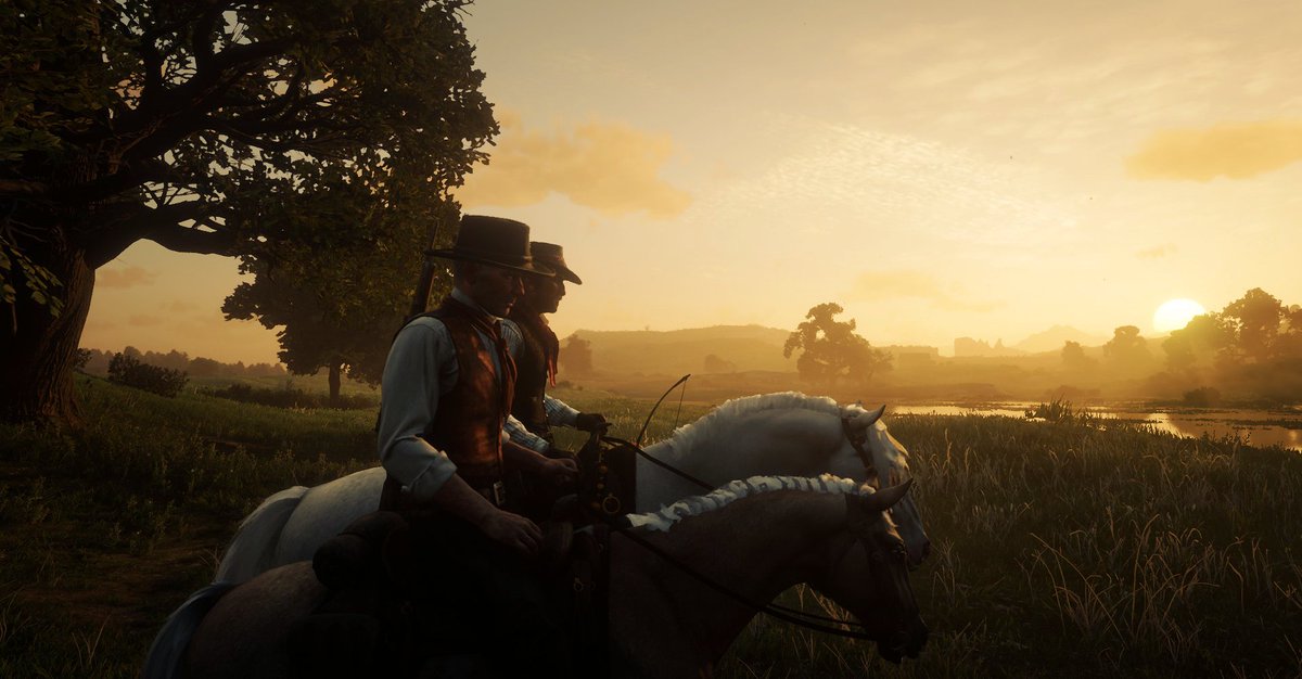 TigressRoaming's tweet photo. Sunset at Heartlands Overflow
A rare quiet moment with the boys where Dutch isn't annoying Hosea ;)
#RDR2 #RedDeadRedemption2 #videogmes https://t.co/FlJtCv6CxK