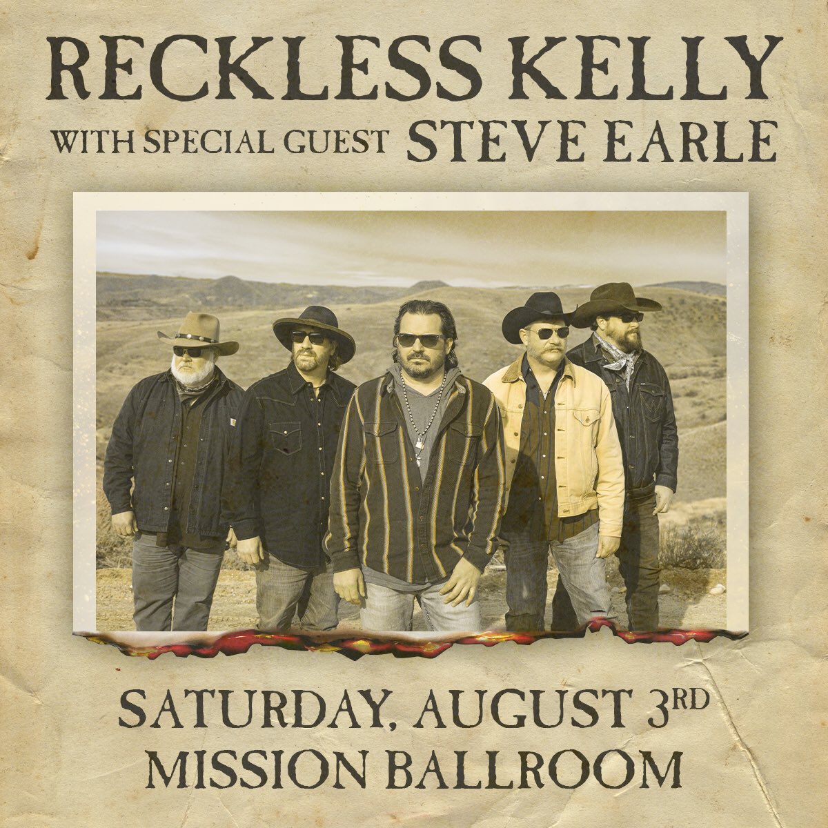 Steve is excited to be joining @recklesskelly for a great night of music at the @missionballroom on 8/3. Tickets are on sale this Friday at 10:00am MT at the link below. axs.com/events/509634/…