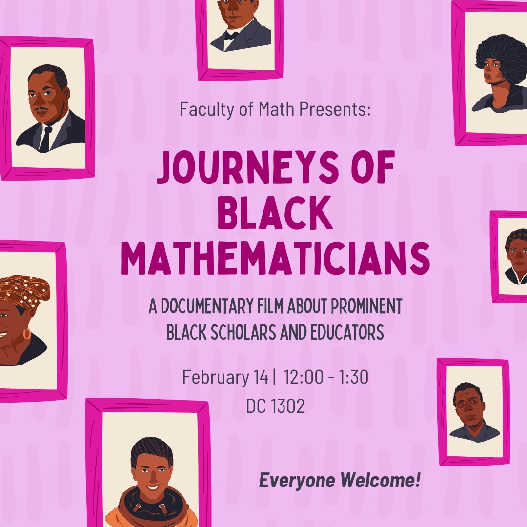 Join us on Feb 14th in DC 1302 for a free screening of Journeys of Black Mathematicians: Forging Resilience, a documentary by George Csicsery.

We will be serving <a href="/fourallicecream/">fourallicecream</a> so you can grab your scoop while the quantity lasts!