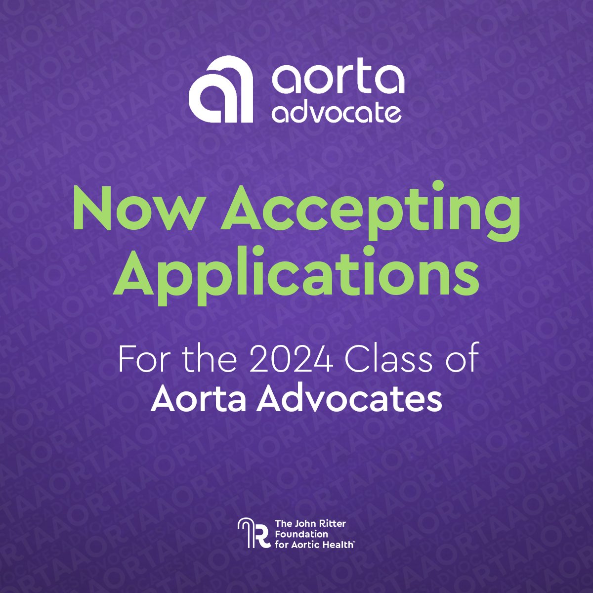 REMINDER: THE DEADLINE TO APPLY TO BECOME AN AORTA ADVOCATE IS THURSDAY, FEBRUARY 29, 2024. Aorta Advocates are trained volunteers who have personal experience with thoracic aortic aneurysm and dissection. They provide one on one peer support. Apply here. johnritterfoundation.org/advocate-appli…
