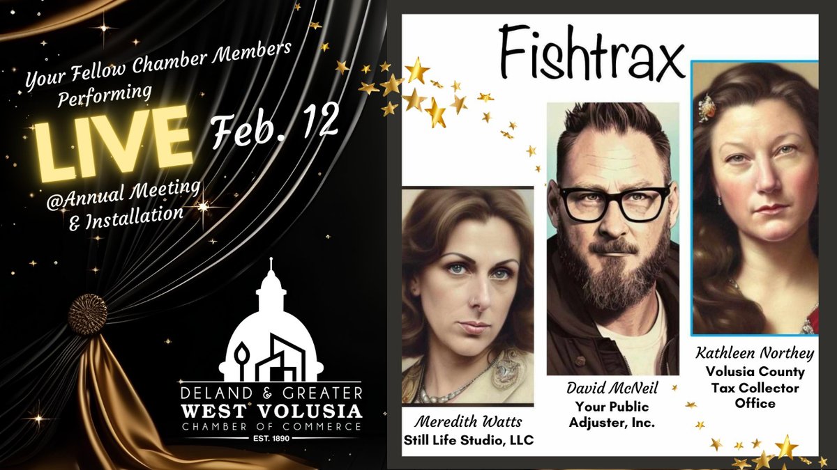 Do you have your seats reserved for the 134th Annual Meeting &amp; Installation, “Turning the Page” on February 12? You're in for a special treat - FISHTRAX will be performing LIVE featuring your fellow Chamber Members!
Ticket Link: i.mtr.cool/vyvdqqvstv