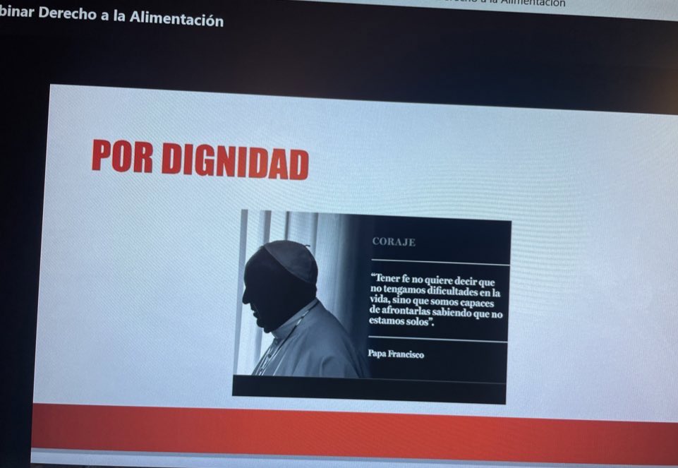 Estamos en la Webinar sobre “Derecho a la alimentación” de <a href="/ValenciaCaritas/">Valencia Cáritas</a> aprendiendo sobre cómo seguir caminando para incrementar la dignidad de las personas con las que trabajamos,  para garantizar el derecho a la alimentación. Muchas CP y más de 145 conexiones. Gracias Ana❤️
