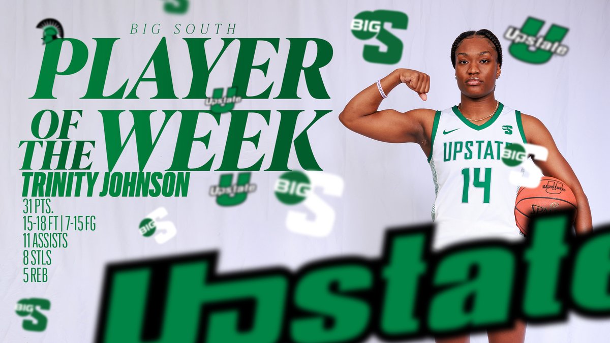 After a strong performance Wednesday and a season high 20-point performance for a comeback win over UNC Asheville on the road, Trinity Johnson is named this week's Big South Co-Player of the Week!

#SpartanArmy ⚔️