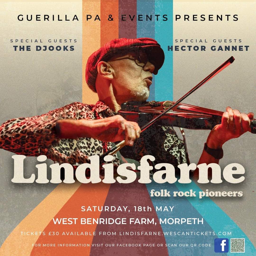 One for the diary! Delighted to join legends @LindisfarneNow at West Benridge Farm, Morpeth, a stunning location (if any of you were at @BWASfestival when we played you'll know just how great it is). Tickets on-sale NOW: LINDISFARNE.WESCANTICKETS.COM 🎟 Presented by @Guerillacrack