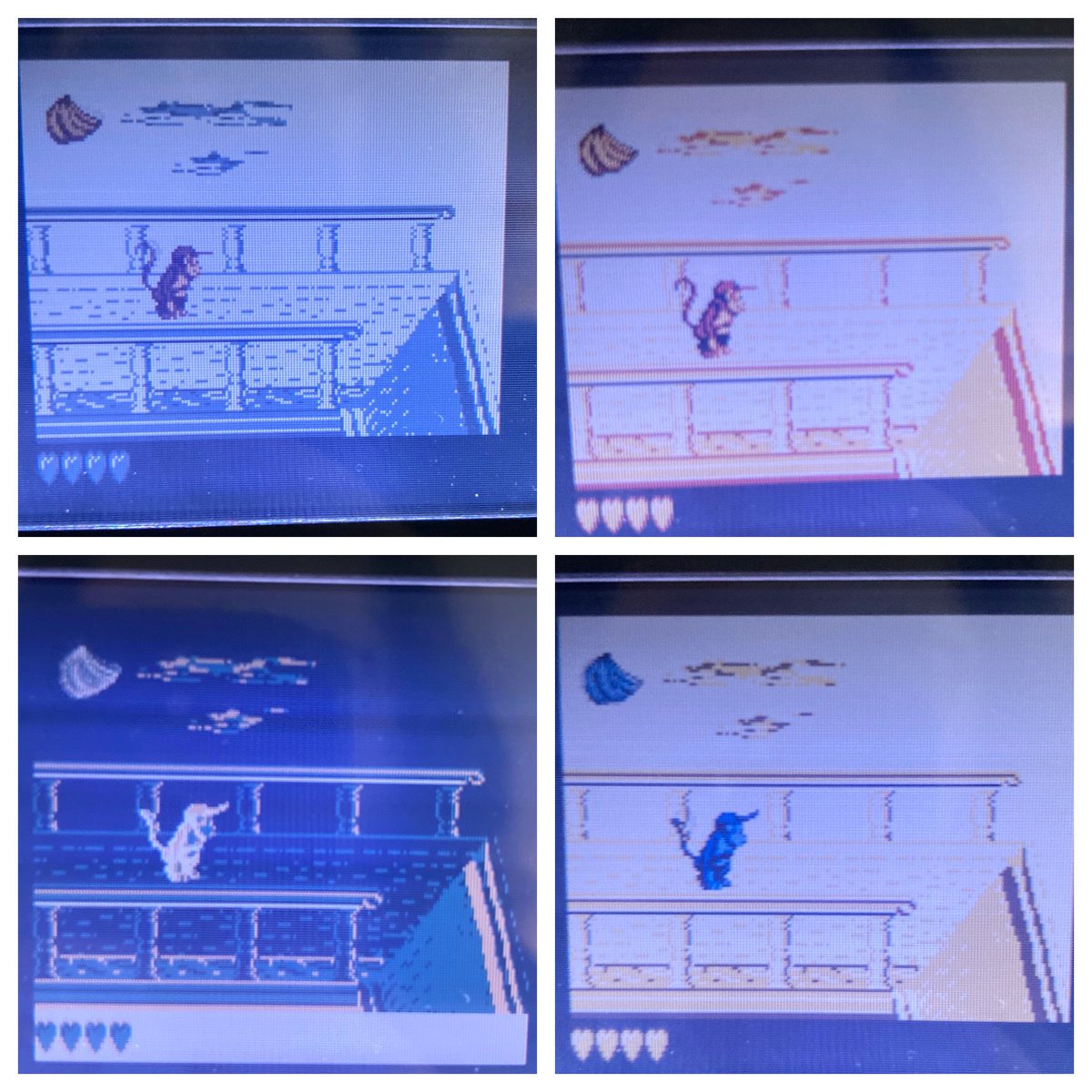 EwokToRemember's tweet photo. I can’t believe I’m only now learning the Gameboy Color could switch between different color pallets for GB games.
I remember accidentally doing this as a kid and thinking my game was messed up. https://t.co/ZcDHGUfAqw