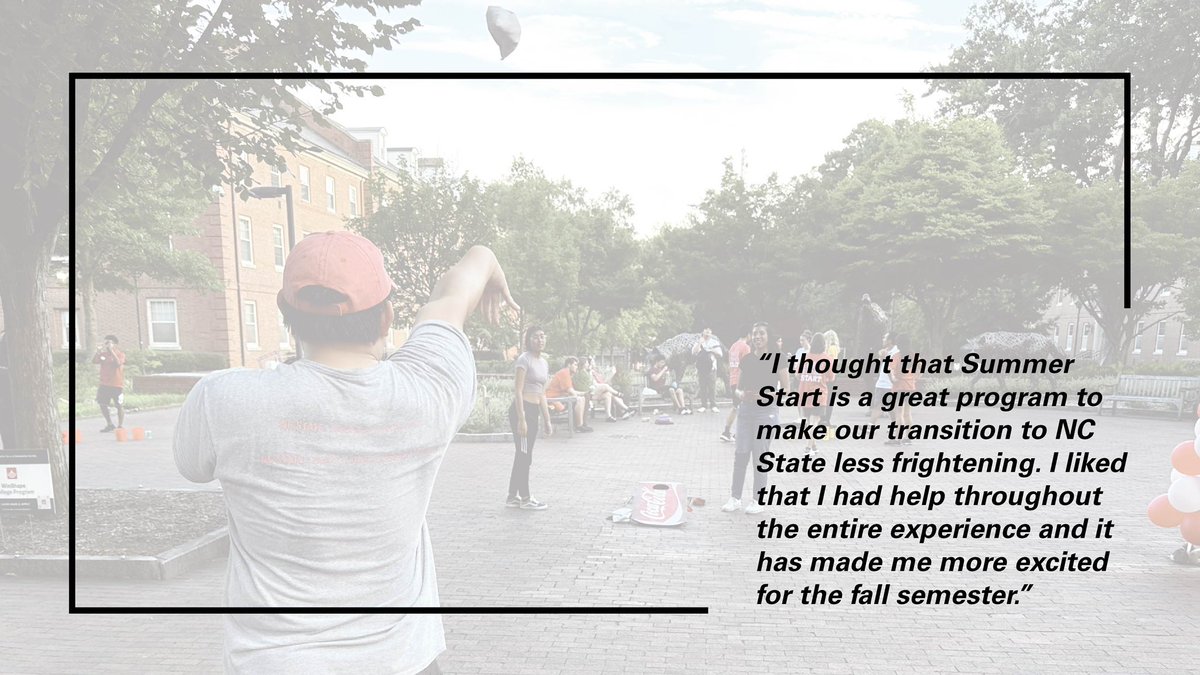 NCStateStart's tweet photo. As we look forward ⏩ to Summer Start, let’s rewind ⏪ and take look at what some of our past Summer Start students had to say about their 2023 summer experience! 

Learn more about Summer Start and sign up at https://t.co/BlvTAR8EWw https://t.co/QBgljVuYGk