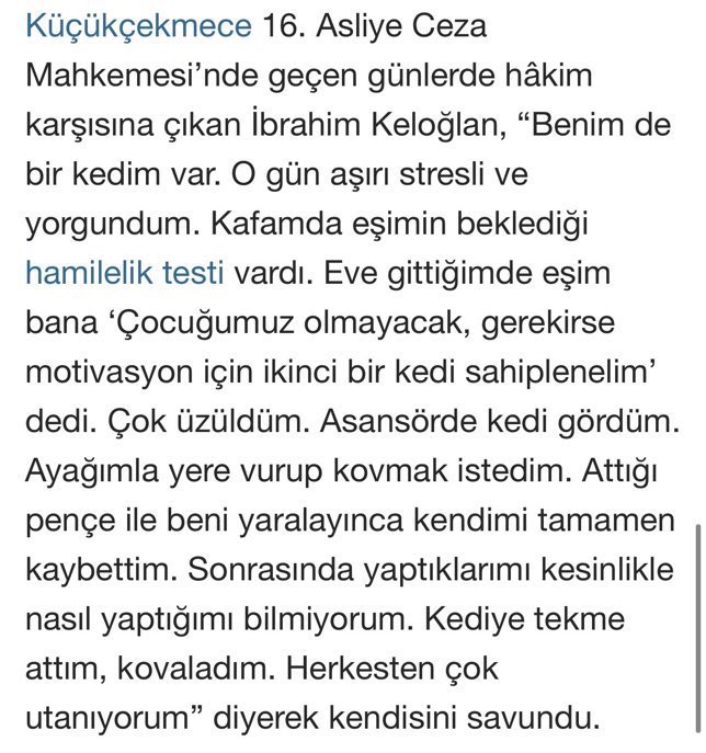 Bu nasıl bahane?! Bu canavarlık cezasız kalmamalı! Dakikalarca eziyet, kedinin acısını düşünemiyorum. Evdeki kedisini de bir hayvan derneği her kimse elinden alsın, kime ne yapacağı belli olmayan bir canavarlık bu! #ibrahimkeloğlan #ibrahimkeloğlantutuklansin