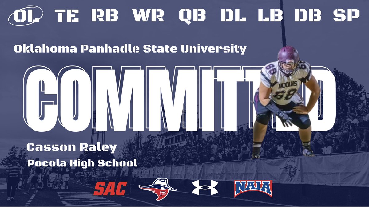 #AGTG I am very grateful to have the opportunity to play college ball! Thank you <a href="/Coach_JParker54/">Jason Parker</a> and all the coaches I’ve had over my career for teaching me to be patient and to always work hard to achieve greatness! <a href="/pocola_football/">Pocola Football</a> <a href="/OPSUFootball/">OPSU Football</a> <a href="/CoachCrichton/">Dakota Crichton</a>