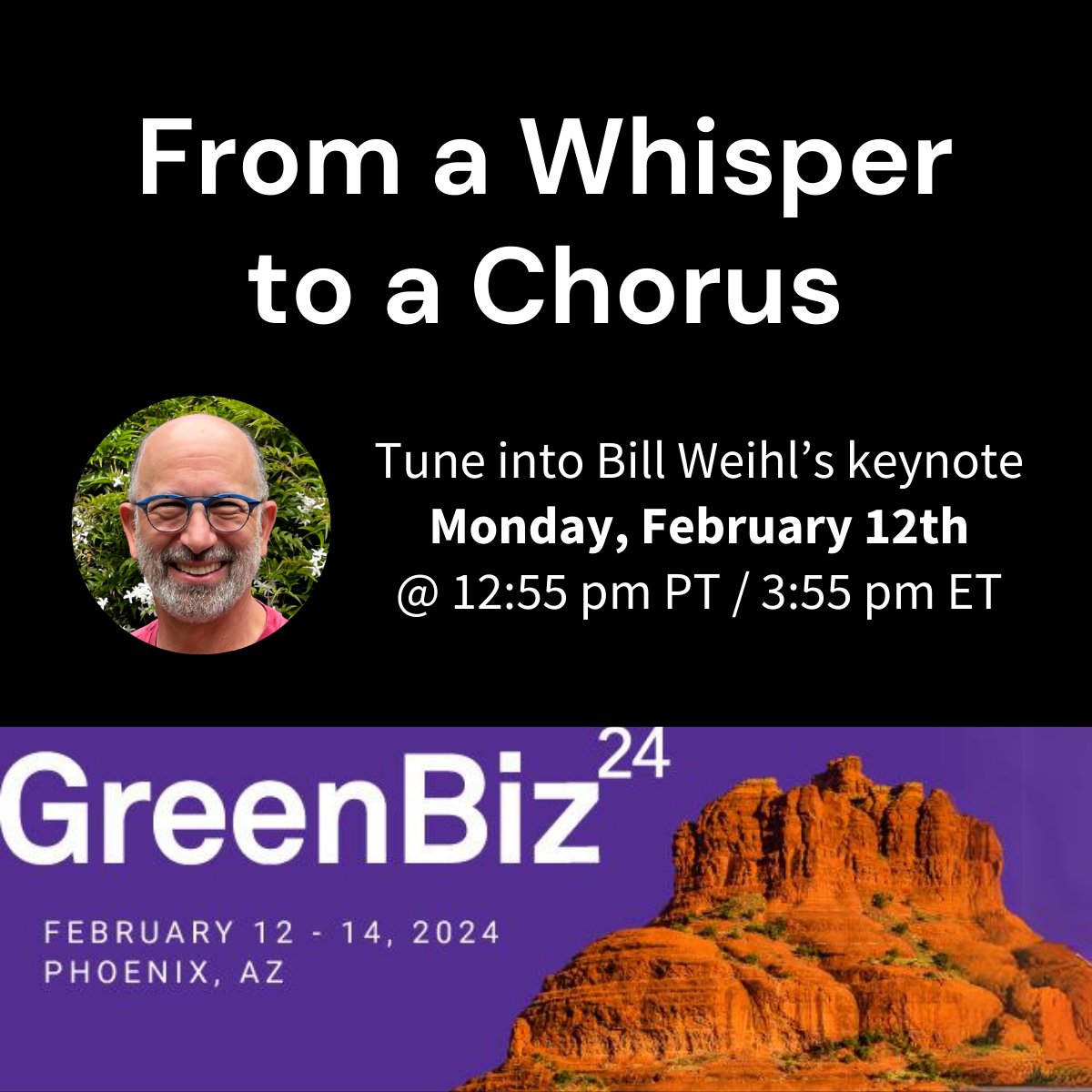 greenumerations's tweet image. You won’t want to miss former sustainability executive and ClimateVoice founder Bill Weihl, who is living with ALS, deliver a powerful keynote speech at GreenBiz this afternoon @ ~12:55 pm PT/~3:55 pm ET.

Tune into the GreenBiz keynote livestream:
greenbiz.com/events/greenbi…