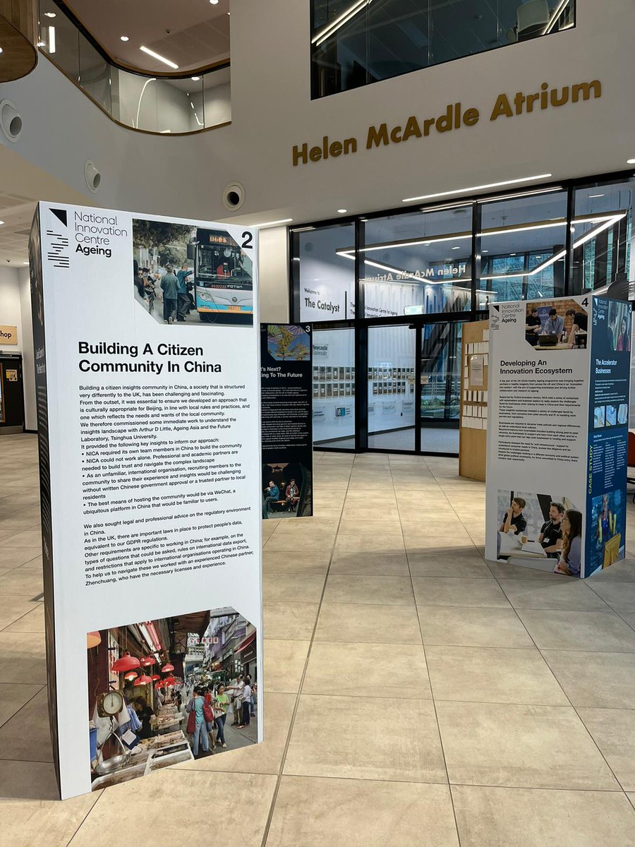 This week, we have an exhibition in reception showcasing @UKNICAofficial's UK-China Healthy Ageing Project. If you’re passing by, we recommend taking some time to learn more about this brilliant project! #healthyageing #ageingintelligence