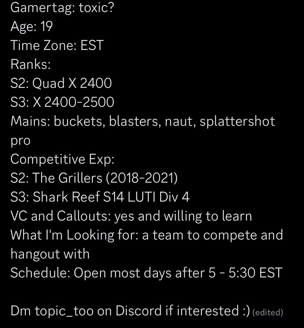 Fresh off the back of team disbandment, might as well get this searched started as early as possible 

Rts appreciated : )