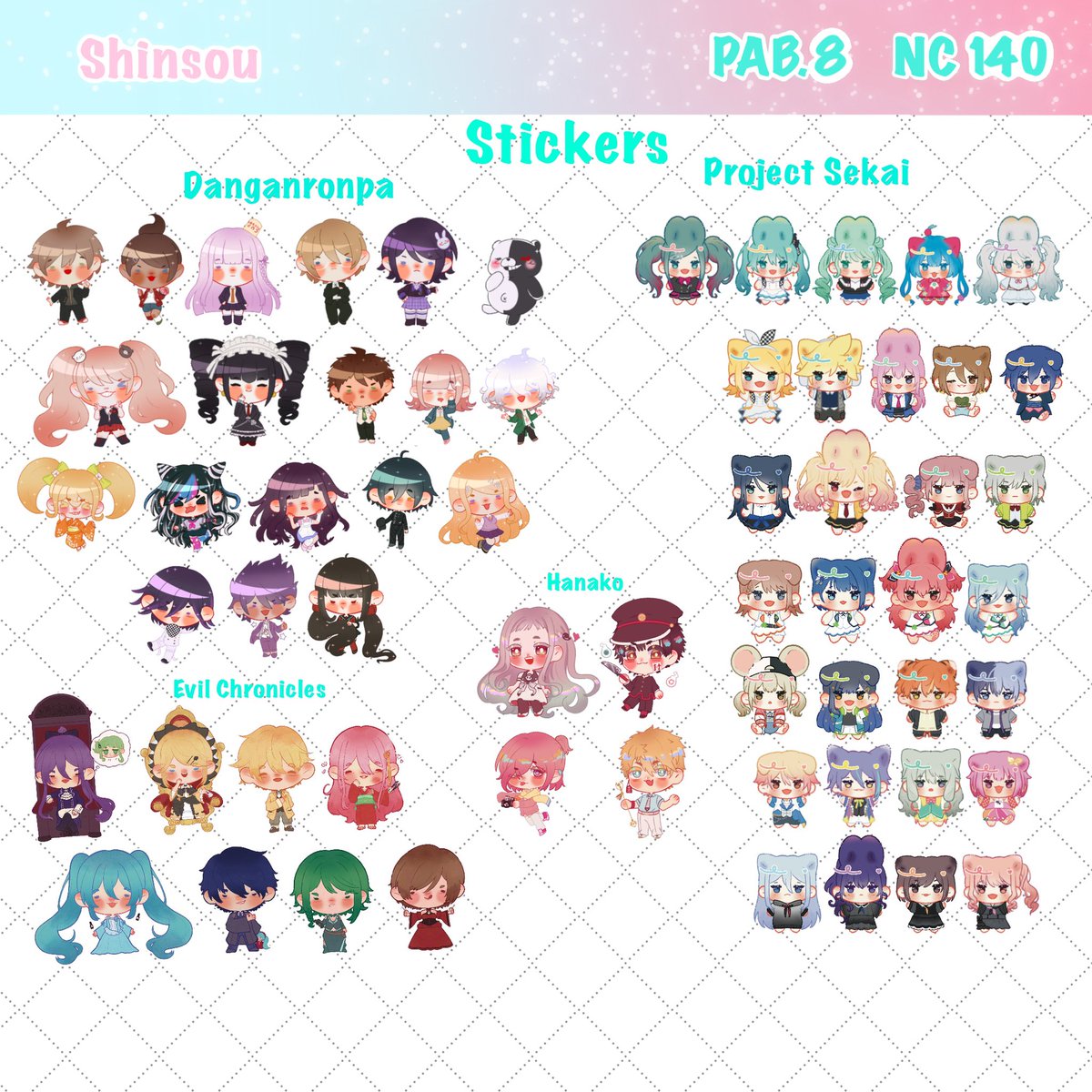 shinsousasageyo's tweet photo. @JW_Arte Junto con @chocoboss_chian estaré en el pabellón 8 en NC140!! 💕💕
Traigo cositas de Danganronpa, algo del Genshin y NijisanjiEN y Vocaloid 🥺✨💕🥺 https://t.co/G9XuD2HVu3