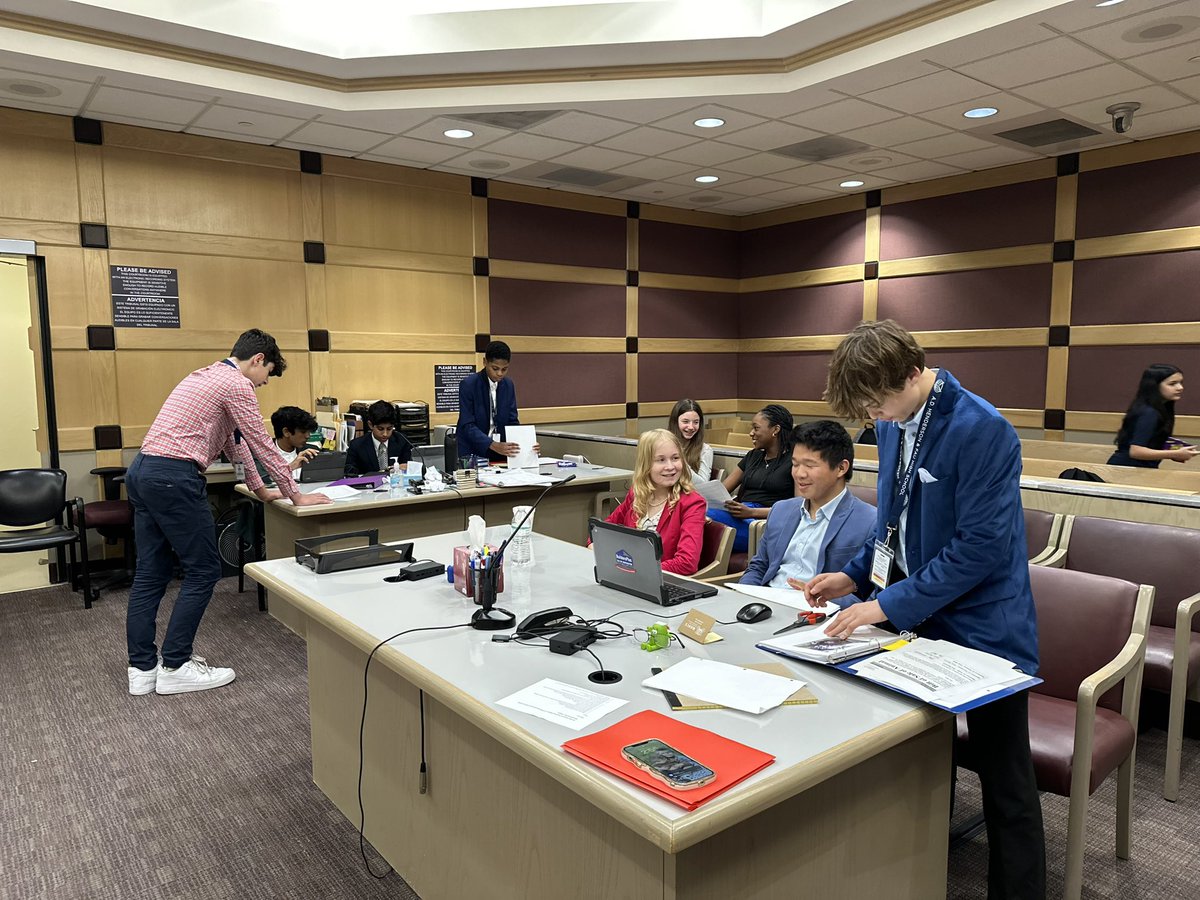 ap_hoff's tweet image. Middle Law Studies students in action at the court house.