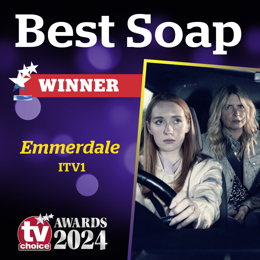 It’s the big one! @emmerdale bags the award for BEST SOAP again at the 2024 #tvchoicewards. Huge congratulations to the cast and crew!

@itv #TVChoiceMagazine #Winner #BestSoap #ITV #ITV1