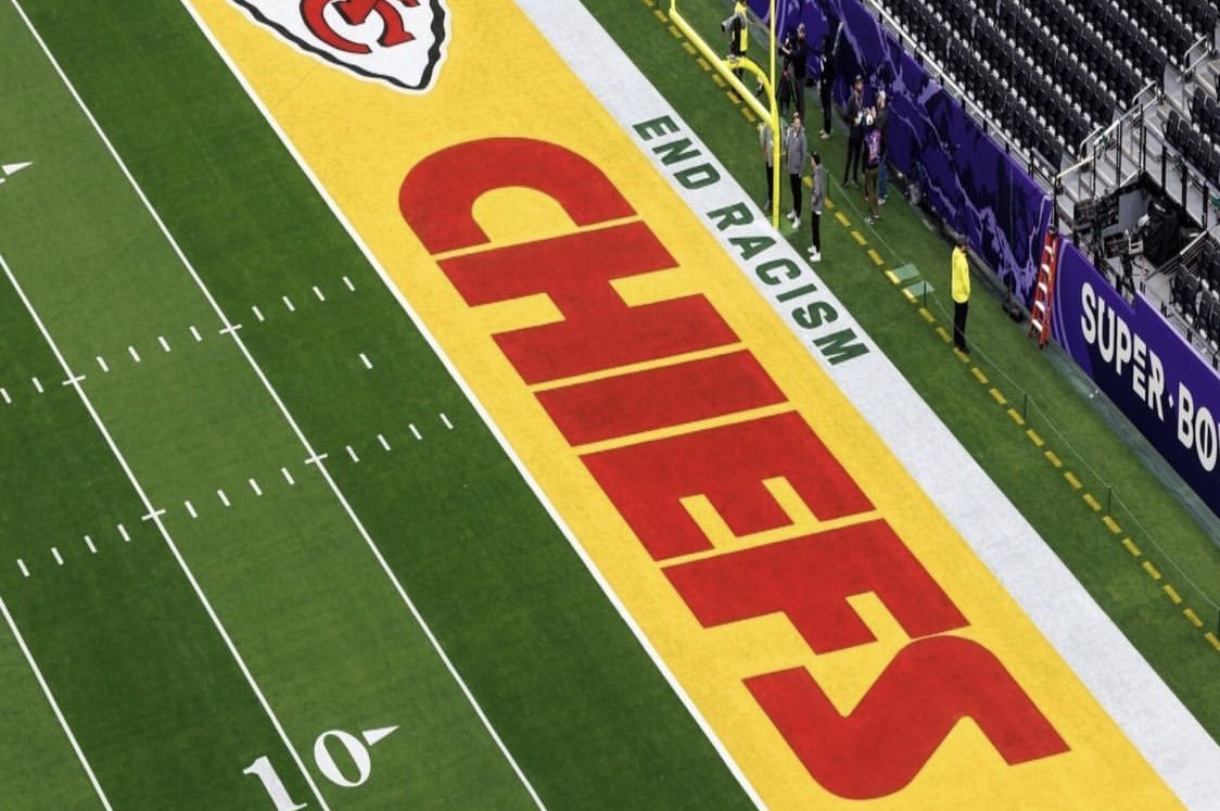 Petition the NCAA and American Pro Sports Leagues - Change the name of the Chiefs: lakota.law/NoRacistMascots Is it not contradictory to display ‘End Racism’ in the end zone while also using team names like ‘Chiefs’ that perpetuate harmful stereotypes?