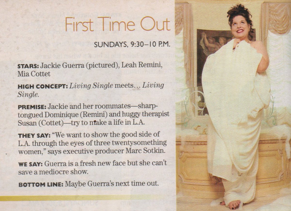 FIRST TIME OUT. 1995.

Jackie Guerra, Leah Remini, Mia Cottet. #FirstTimeOut #TVGuide