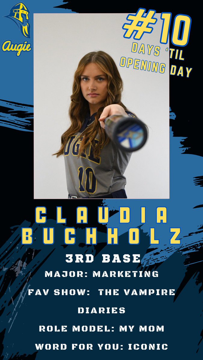 Augie_SB's tweet photo. We are down to 10 days until opening day &amp; we can’t wait! Meet senior 3B, Claudia Buchholz @ClaudiaBuchhol4! #SetSail #TheAugieWay @augieathletics https://t.co/g9HSPcxKMZ