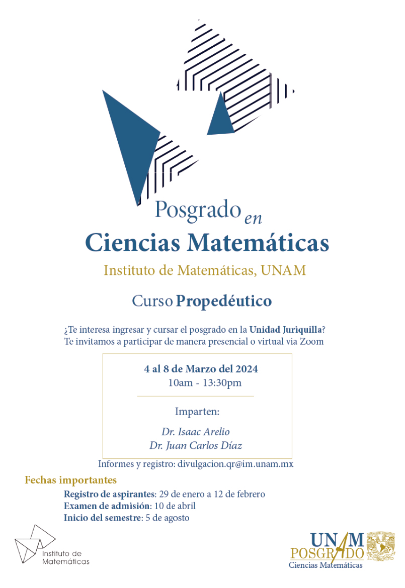 📣🔵 Si te interesa participar en el Curso Propedéutico, escribe al correo que viene en la imagen 👇😉