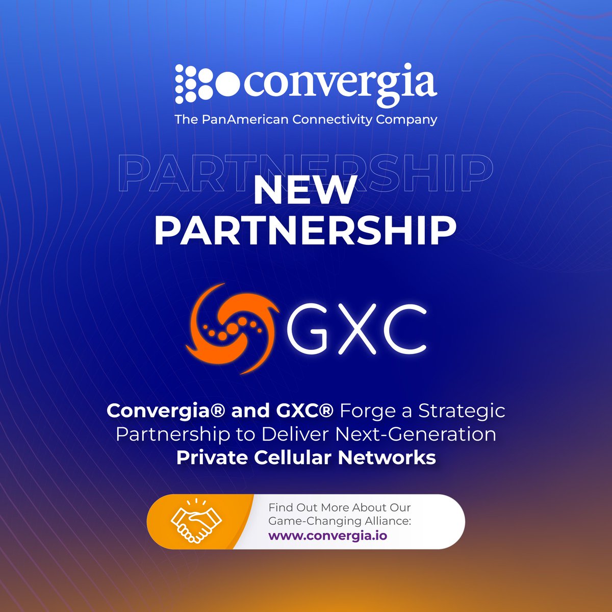 ConvergiaPanAm's tweet image. 🌟 Exciting News! 🌟 Convergia and @GXC_io have joined forces to introduce private cellular network solutions 🌎💼

Read our press release here 📣 okt.to/1P4rmq

#Convergia #GXC #PrivateCellularNetwork #Telecom #Productivity #PanAmerican #Collaboration #Innovation