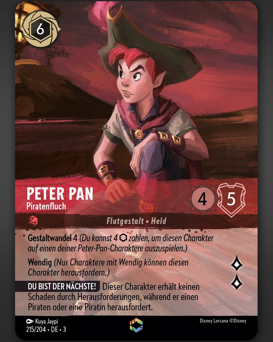 My first Enchanted Card for Disney Lorcana / Ravensburger: PETER PAN!!!! Enchanted cards are currently Disney Lorcana's rarest cards. It is also the first Enchanted Card that got revealed for Set 3: " My first Enchanted Card for Disney Lorcana / Ravensburger: PETER PAN!!!! Enchanted cards are currently Disney Lorcana's rarest cards. It is also the first Enchanted Card that got revealed for Set 3: "