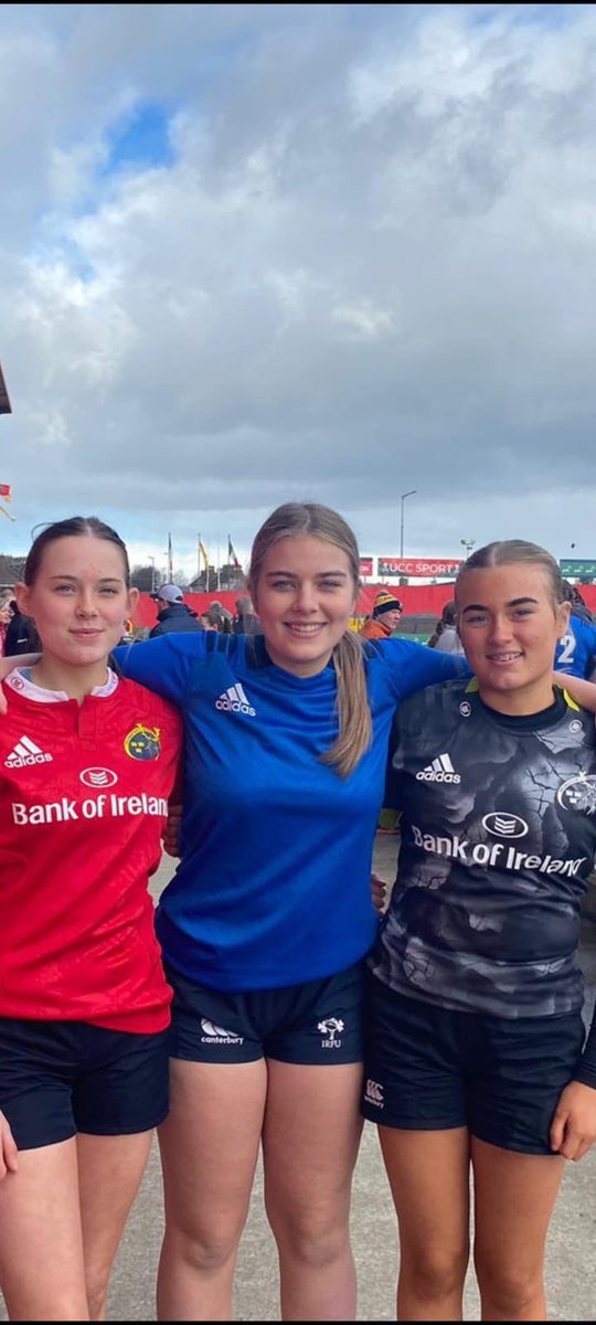 3 Kanturk girls who took part in the Munster U16 trail match today in Virgin Media Park. L-R. Shelia O'Donoghue, Alice Buckley. Saoirse Gould.