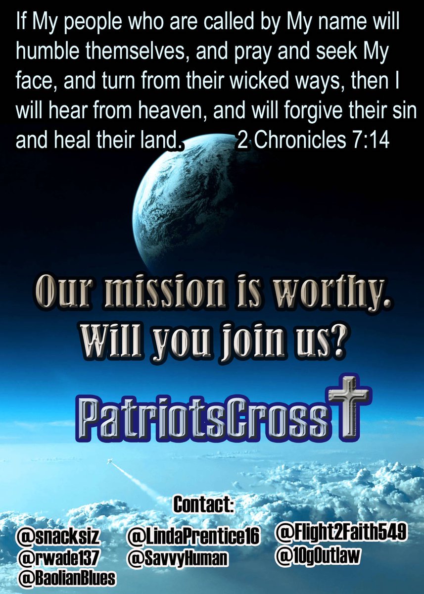 #PatriotCross promotes Christianity on X!!!! @LindaPrenWolf @autocorrect2_0 @Marshal15715333 @Anthrepublican @kezzzzzza1 @F2F549 @muchtomychagrin @DbbTom @Gramybear @SpkJayIII @T_Rose_Freedom  @Twohawksbrand @45Lori1 @LeonardDurd3n @1Mattityahu @7x7Down @Warriortotruth…