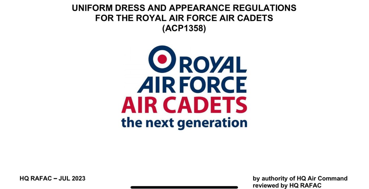 Great to start the ball rolling on some updates to dress regs this evening and my thanks to the WWO and Deputies who have offered to support this! <a href="/ComdtAC/">Commandant RAF Air Cadets</a>