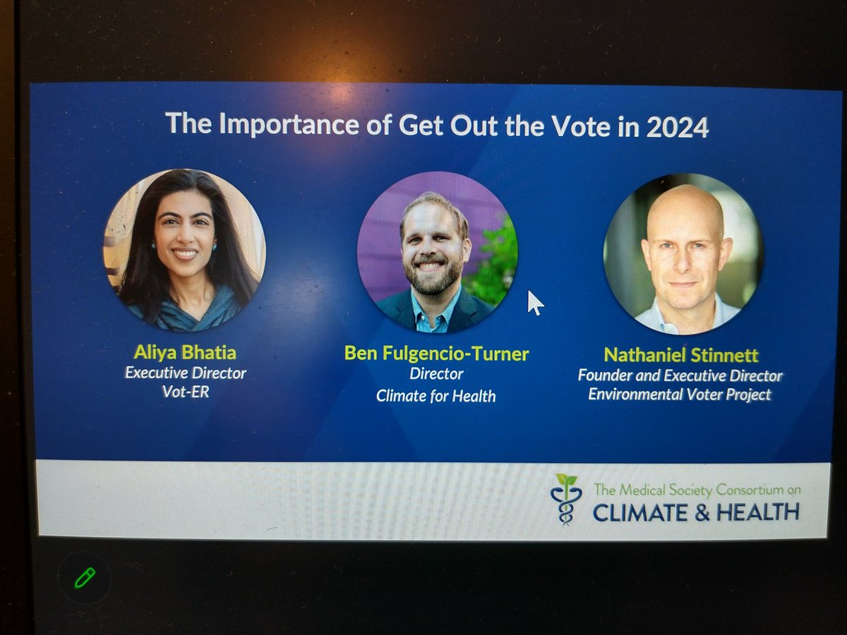 StefanKaleWheat's tweet image. So cool to see @aliyaabhatia from @Vot_ER_org, the inspiration for #ClimateRx, presenting at #climatehealth2024 alongside @Climate4Health's Ben Fulgencio Turner. Such a treat! @AlisterFMartin @ecoAmerica #climateishealth #ClimateEmergency