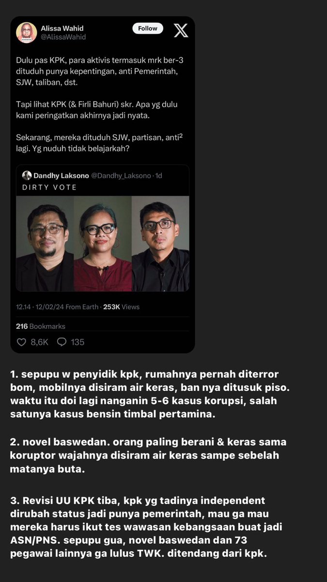 YoelSumitro's tweet photo. Ini krn sepupunya org KPK dan lihat sendiri how KPK dilemahin. https://t.co/cIunGu8sCJ