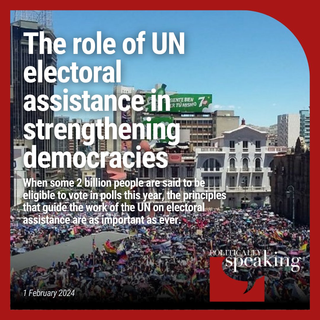 With some 2 billion people taking part in polls around the globe in 2024, the principles that guide the @UN in providing electoral assistance are as important as ever. Read more, in Politically Speaking: dppa.medium.com/the-role-of-un…