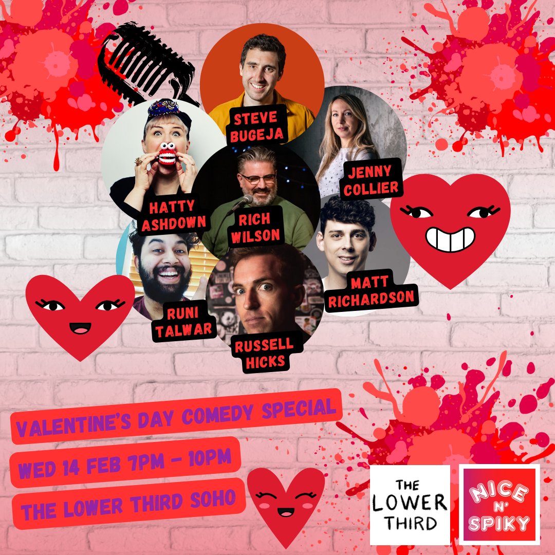 Weds 14 Feb Comedy & Cocktails @lowerthirdsoho @OuternetGlobal All Welcome! Lovers, Haters, Not Surers 🧐😂🍸🤣 With special guests @SteveBugeja @IamRichWilson @Jenjencollier @russellhickss @HattyAshdown @runitalwar @MattRichardson3 dice.fm/event/9r3wo-ni…