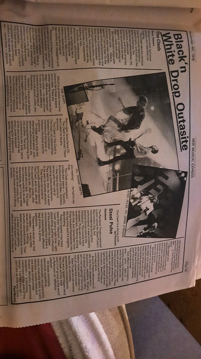 Bliffter's tweet photo. @DraftsPaul  did you write this about the Clash in in 1978? https://t.co/COr7APzLFm