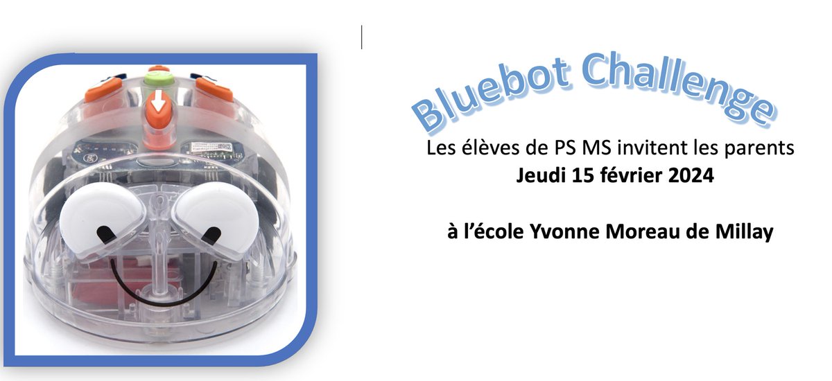 #CNR #NEFLE « Construire une communauté de scientifiques » Les PS MS accueilleront les parents pour des défis Bluebot… De nombreuses familles se sont déjà inscrites à cet événement. Une belle liaison école/Familles.
<a href="/EdouardGeffray/">Édouard Geffray</a>