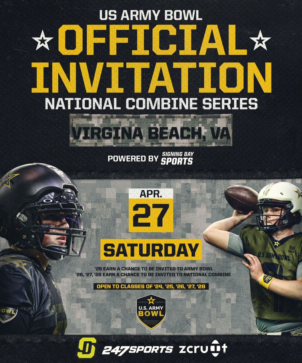 I am thankful and blessed to have been invited to the @USArmyBowl combine series in April!