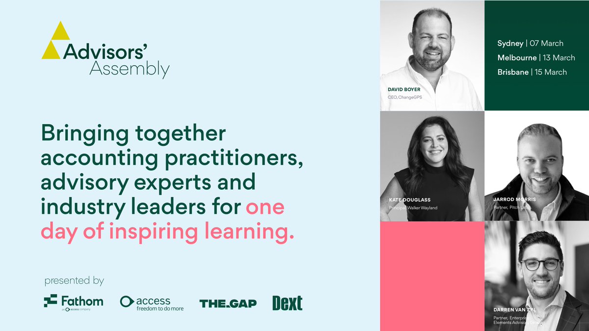 fathomhq's tweet image. Ready to level up your advisory game? Join us in at Advisors&apos; Assembly and learn from experts leading the charge in accounting and advisory services. 

Grab an early bird ticket 👉  hubs.ly/Q02ks2wm0 
#AdvisorsAssembly #Accounting #BusinessAdvisory