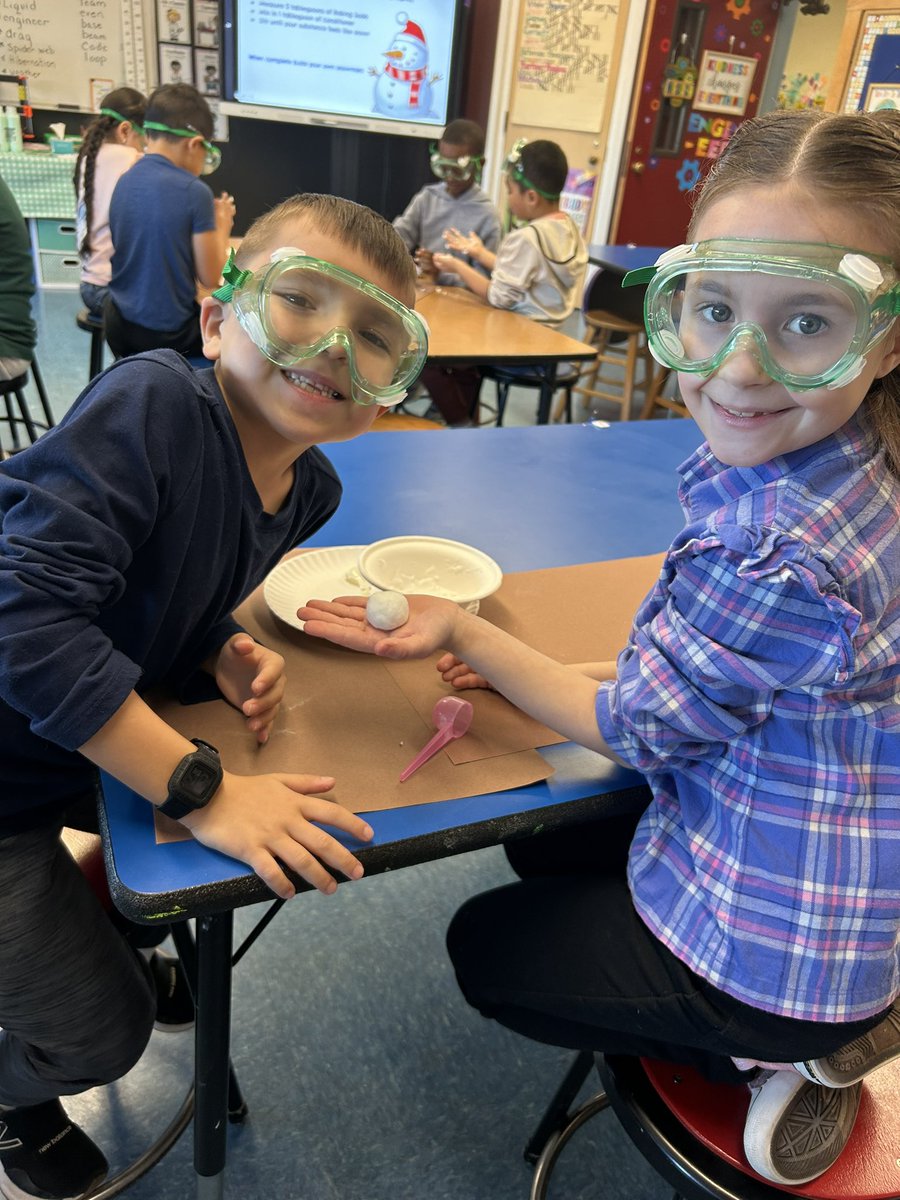 Second grade students at Brook Avenue School used chemistry to create substances like snow during STEAM class. #ItsAShoreThing