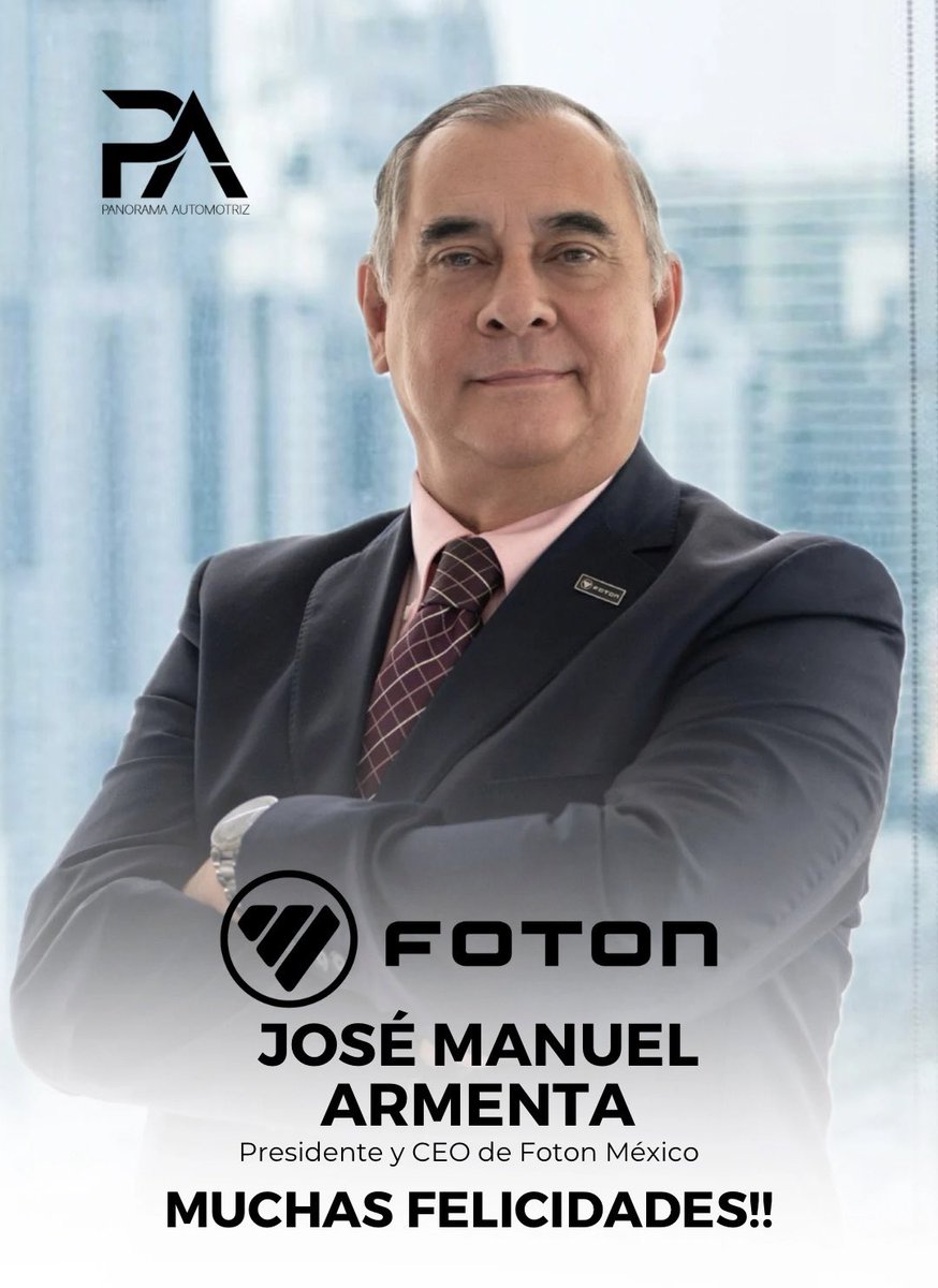 PanoramaAutomot's tweet photo. Desde la redacción de Panorama Automotriz queremos felicitar al señor José Manuel Armenta por su cumpleaños.

@FotonMexico @irsotor https://t.co/cBYUmfDMsc