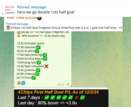 football433tips's tweet image. 📜Recap VIP 1st half goal Pregame List  

Interested in #pregame #inplay #valuepick
 
Grab your ticket 👉 433tips.blogspot.com/p/433-vip-tick…