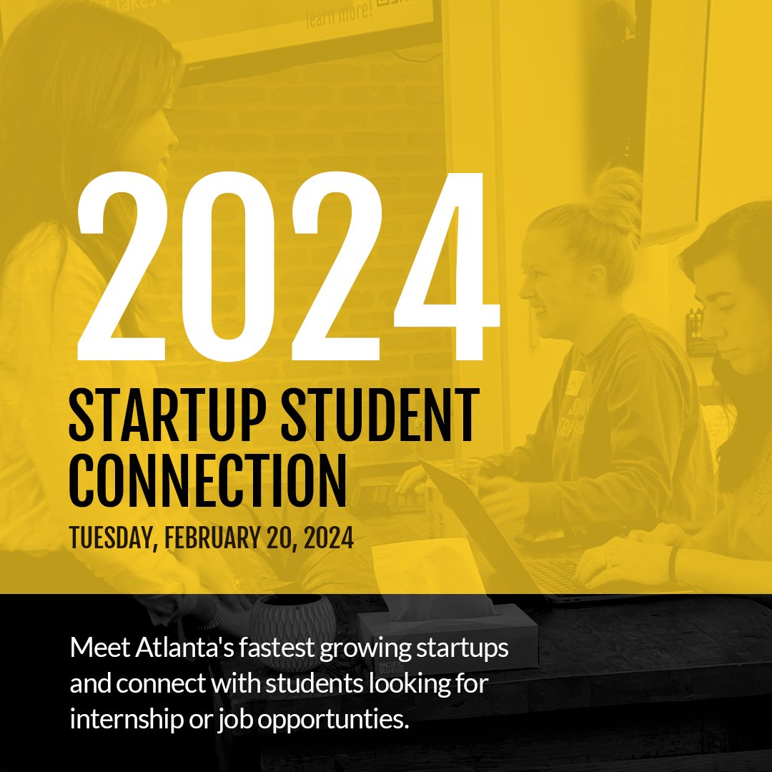 Only one week until this year's Startup Student Connection! Register now, before we sell out! bit.ly/428CTbk Thank you to our partners at Runway, Emory, Georgia Tech, and Mercer for supporting us in making this event happen.