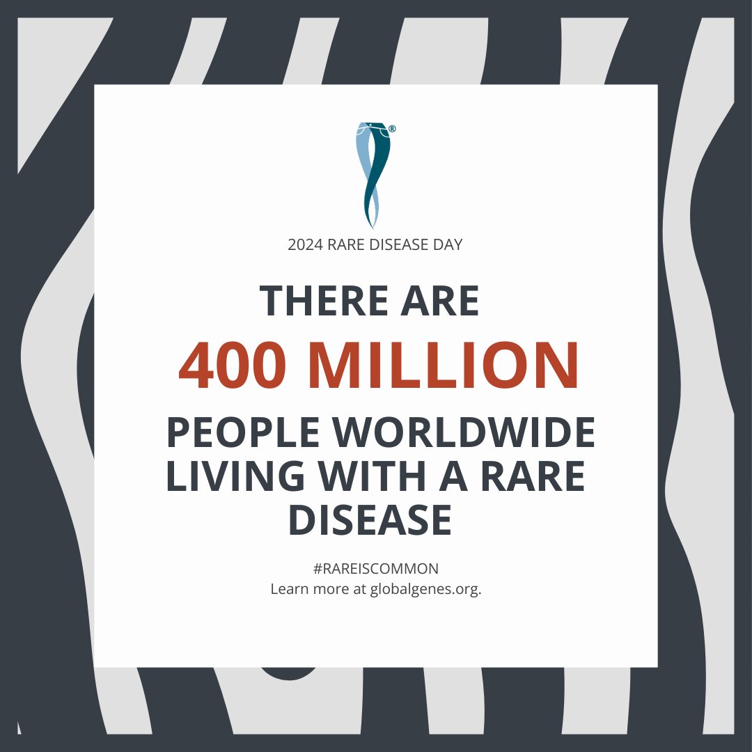 Contrary to popular belief, rare diseases aren't that rare. Shockingly, over 400 million people worldwide are living with one. That’s larger than the population of the US. Reshare this post to help spread awareness that #RareIsCommon.
#RareDisease #CareAboutRare #RareDiseaseDay