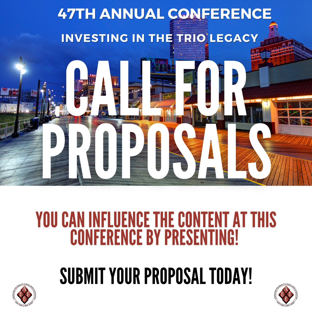 Don't miss your chance to share your expertise with your peers! Submit a proposal by Friday, Feb. 16th!
Email Jackasha Wiley at jackasha.wiley@rutgers.edu
#aeee #aeeetrio #coe #trioworks #aeee47