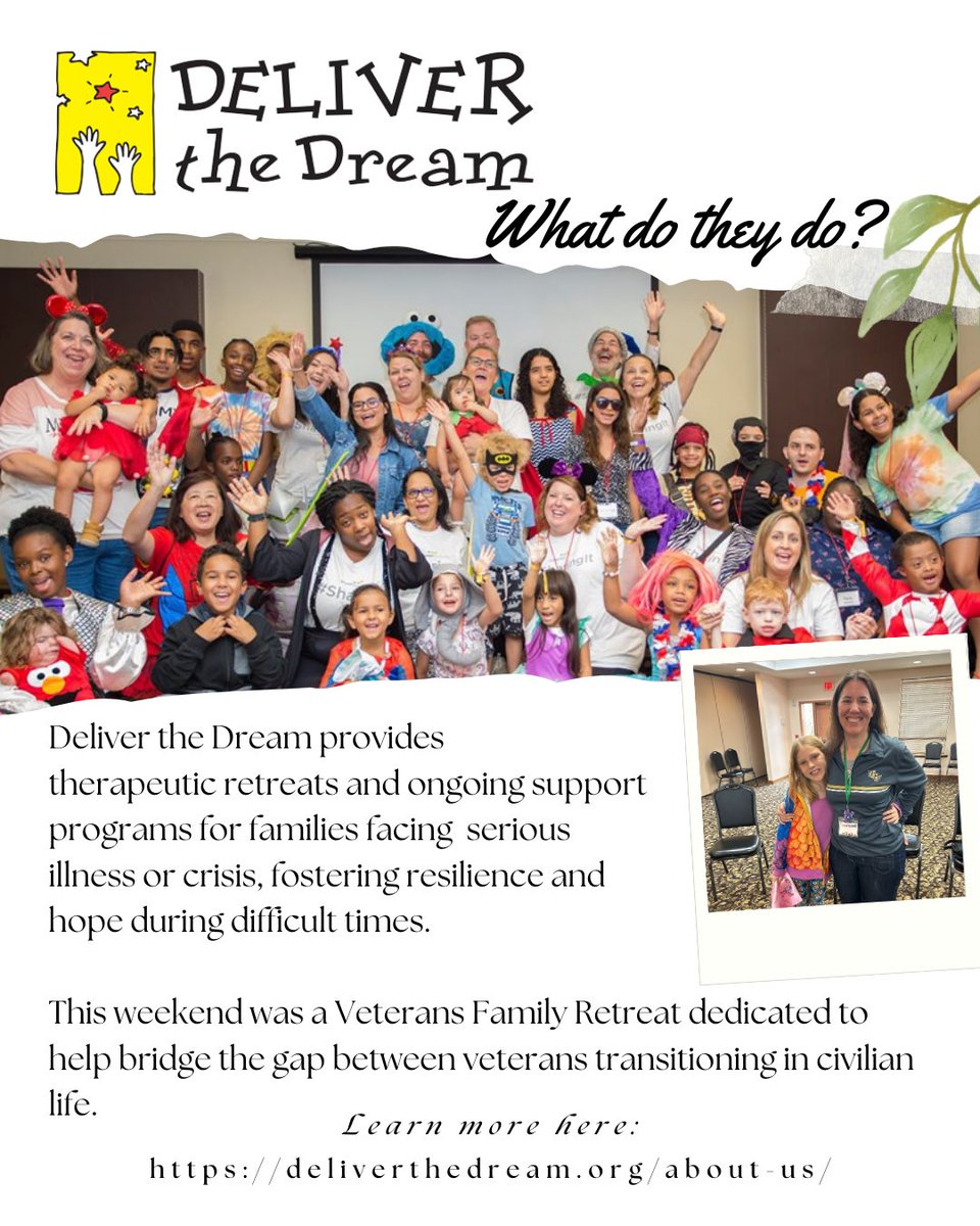 Reflecting on the incredible impact of Deliver the Dream's recent Veterans Family Retreat 🌟 Together, we bridged the gap between veterans and their families transitioning to civilian life. Grateful for these moments of connection and growth 💙 #DeliverTheDream #VeteransSupport