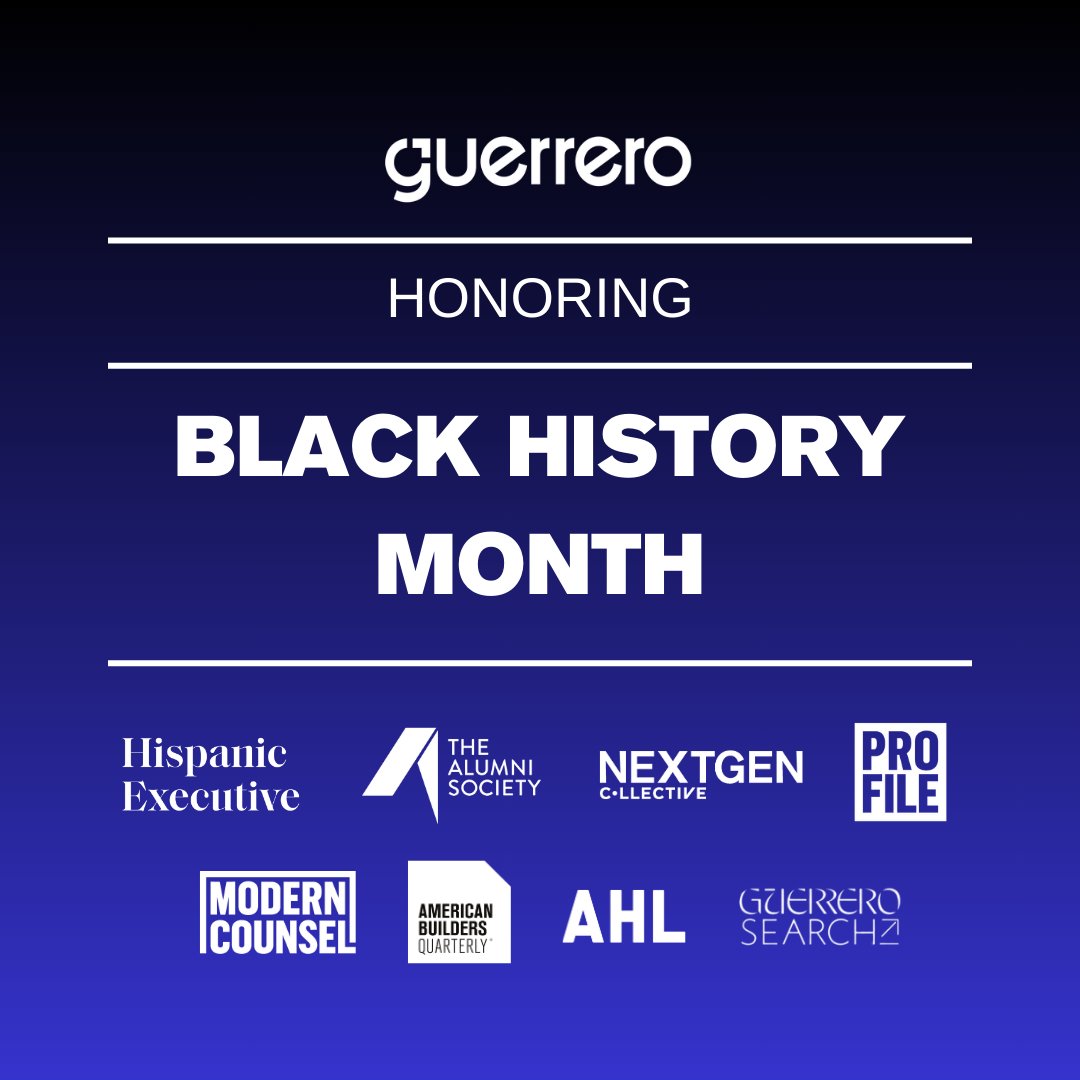 🔹🌟 This Black History Month, Guerrero stands tall in our commitment to diversity, equity, and inclusion! 🌟🔹

Join us this month as we honor Black leaders shaping the future of business and beyond. Together, let's empower and uplift great executives from all backgrounds!
