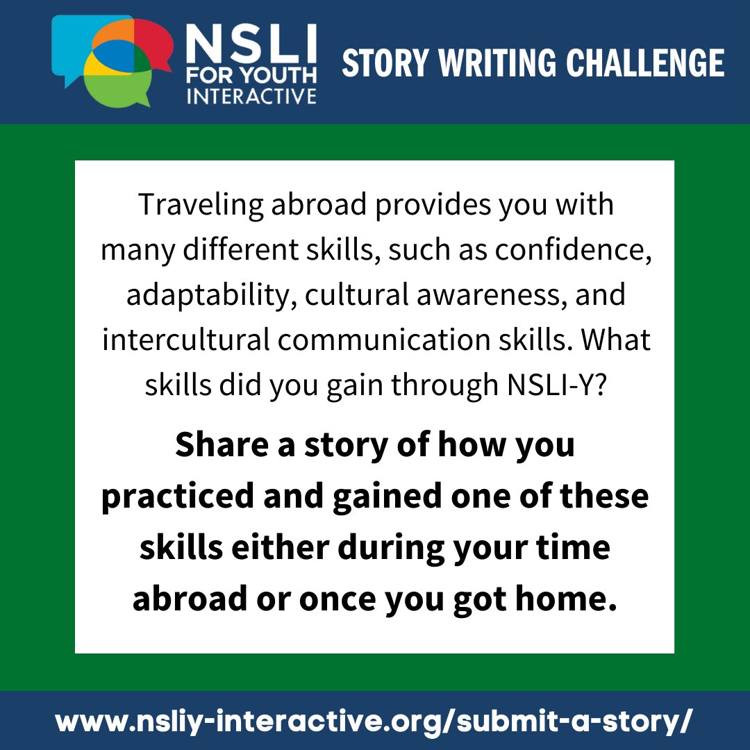 Do you feel you developed new skills while abroad? Share your experience about how you practiced and gained a skill either during your time abroad or once you got home. Link in bio! #nsliy #exchangeourworld #nsliyinteractive