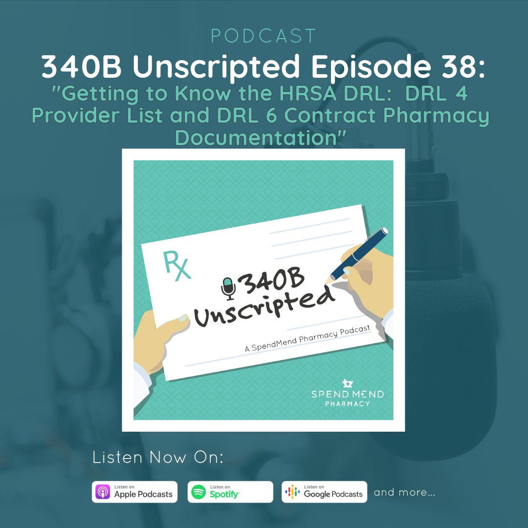 340BUnscripted's tweet photo. In this episode, Greg and Rob continue their review of items from the HRSA audit data request list (DRL). They’ll cover DRL #4, the provider list, as well as DRL #6, contract pharmacy documentation. 

#340BUnscripted #340B https://t.co/KBF1ZKn9Wq