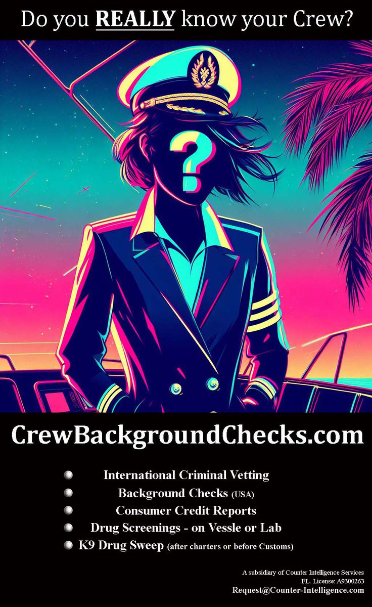 Can we help? CrewBackgroundChecks.com #MiamiBoatShow #BoatShow #BoatingIndustry #BoatLife #BackgroundChecks #BackgroundScreening #KYC #Vetting #InternationalVetting #RemoteDrugScreeningonVessle #K9SweepsafterCharters