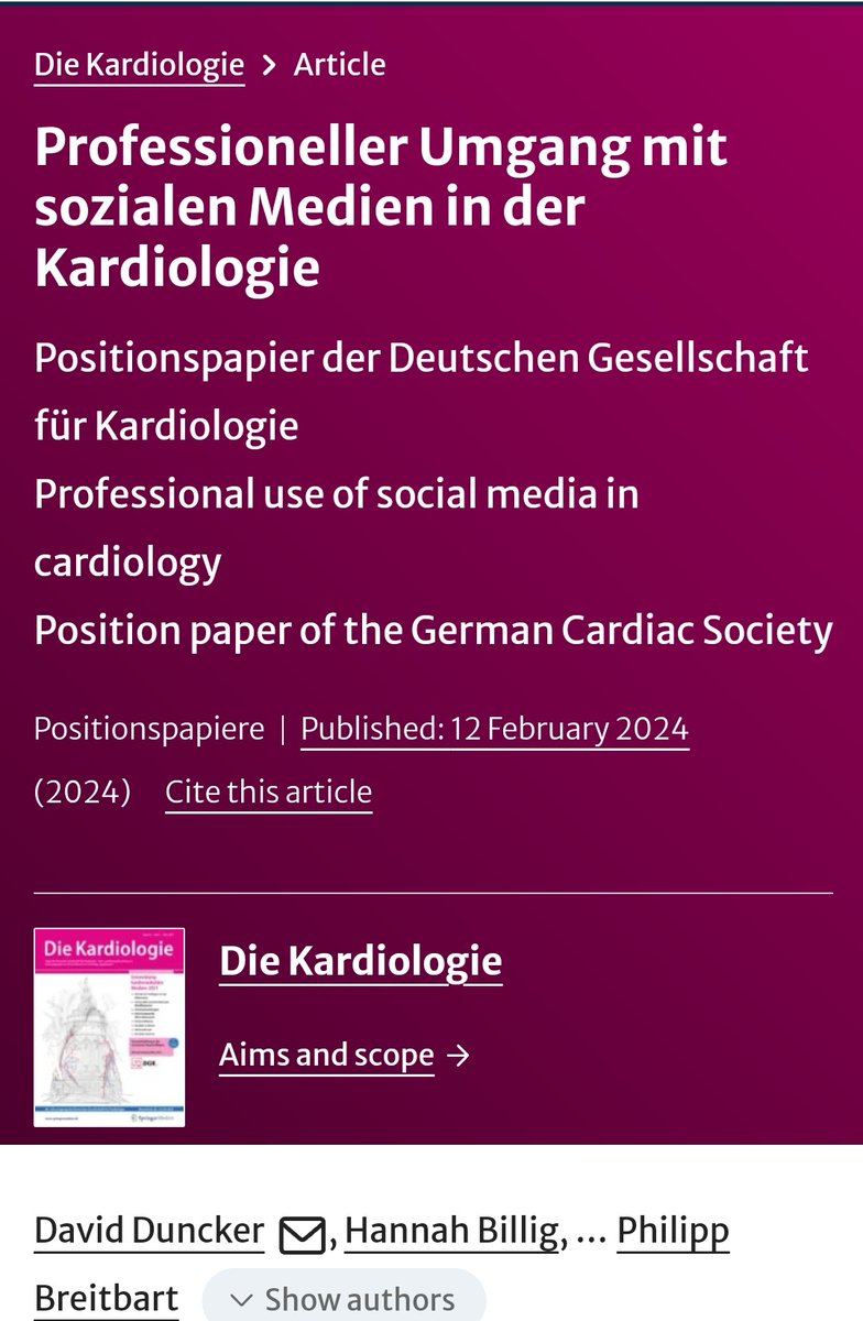 Philipp Breitbart (@kardiophil) on Twitter photo Wichtige Arbeit zum professionellen Umgang mit sozialen Medien, entstanden unter toller Koordination von <a href="/DavidDuncker/">David Duncker</a> Wichtige Arbeit zum professionellen Umgang mit sozialen Medien, entstanden unter toller Koordination von <a href="/DavidDuncker/">David Duncker</a>