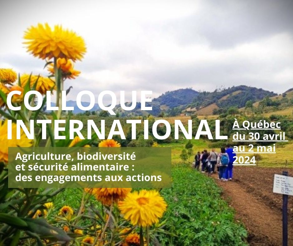 L’#ifdd-#OIF associé au Colloque international « Agriculture, biodiversité et sécurité alimentaire : des engagements aux actions », pour contribuer à la mise en œuvre du cadre mondial sur la #biodiversité.
&gt; À Québec, 30 avril au 2 mai 2024
En prélude : partagez vos expériences