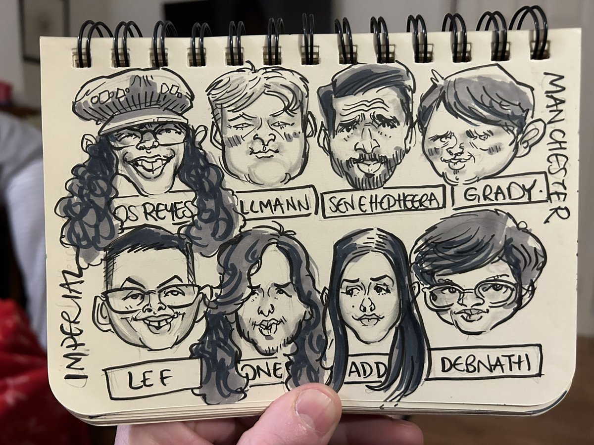 Great win, @imperialcollege! And looking forward to seeing more from the team of @OfficialUoM! Always great to draw these teams! #universitychallenge #livedrawing #caricature #quizzymondays @amolrajan @rogertilling @bbctwo @bbciplayer #bbcquiznight